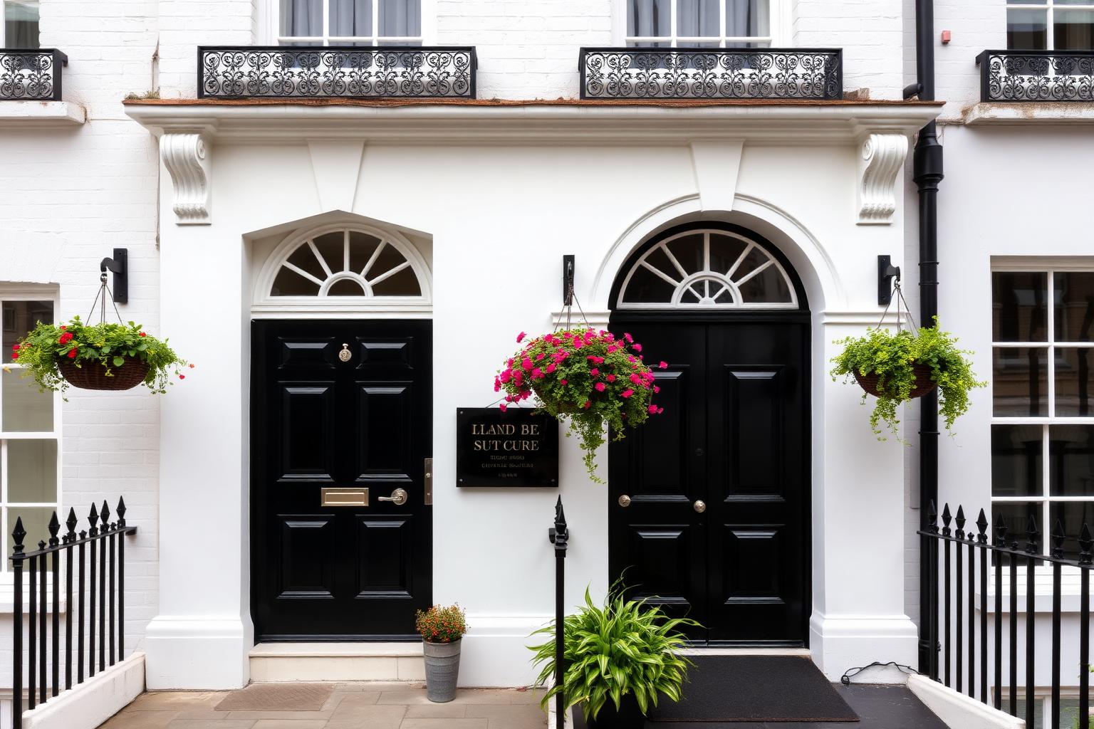 Chelsea townhouse façade on a quiet residential street